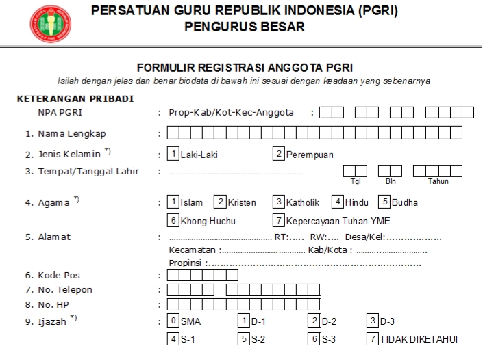 Pendaftaran PGRI Kab. Sampang - Persatuan Guru Republik Indonesia Cabang Kab. Sampang